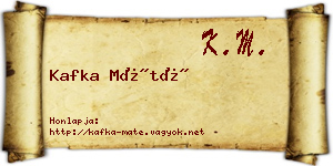 Kafka Máté névjegykártya