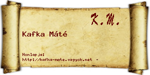 Kafka Máté névjegykártya